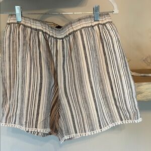Striped Black and White Women's Shorts